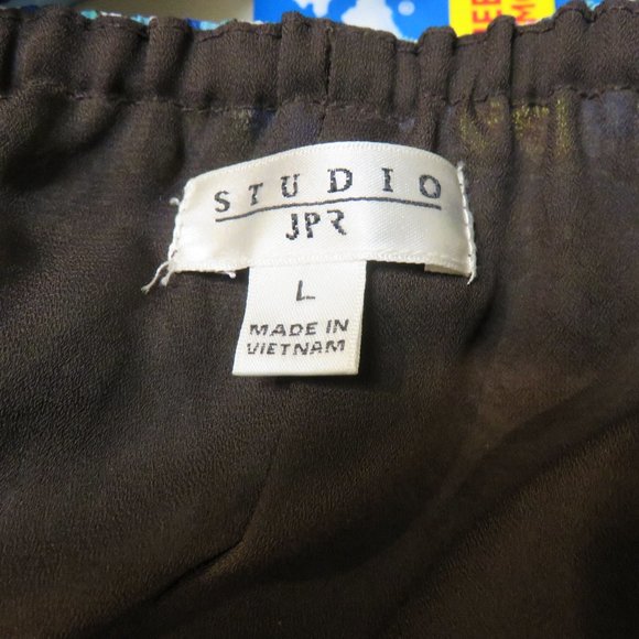 JPR MIDI SKIRT/ LARGE/ KRINKLED POLYESTER/ PAISLEY - Picture 6 of 7